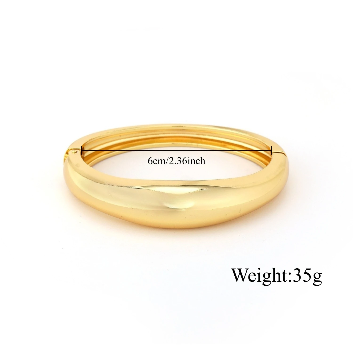 60/61/62 مللي متر سوار لامع بسيط أساور معدنية عالمية لجميع المواسم أساور مستديرة عصرية وراقية للنساء