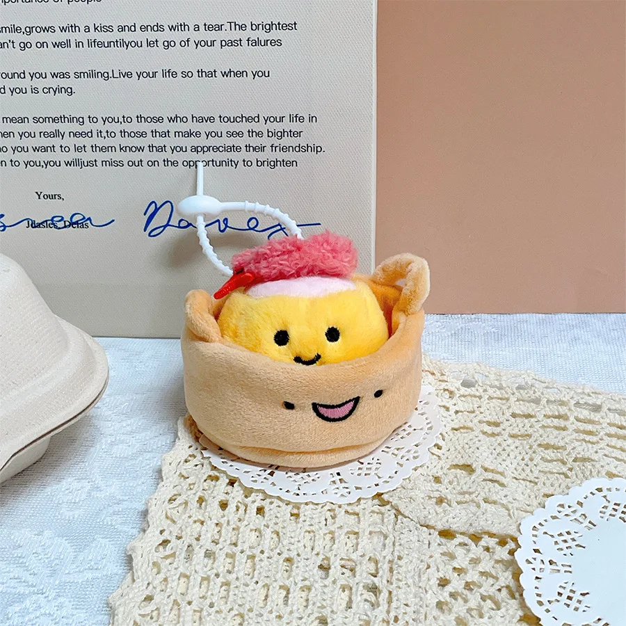 Mignon vapeur en peluche poupée pendentif japonais créatif chignon nourriture en peluche jouet dessin animé porte-clés sac à dos décoration cadeau d'anniversaire