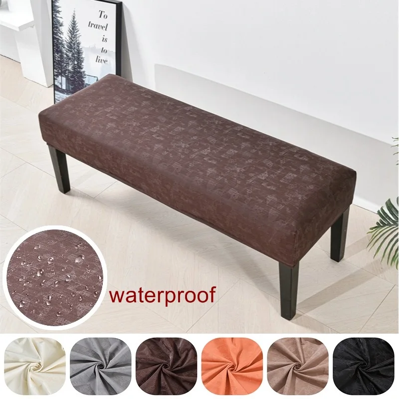 1pc Jacquard Lange Bank Abdeckung Eingang Hocker Ottomane SlipCover Stretch Spandex Klavier Hocker Abdeckung Möbel Schutz Fall PU