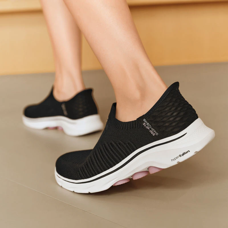 Sepatu Wanita Skecher 2025 Flash Baru Memakai Sepatu Jalan Slip-On Sepatu Kasual Berbantalan Jaring Yang Nyaman 125240 -BKPK