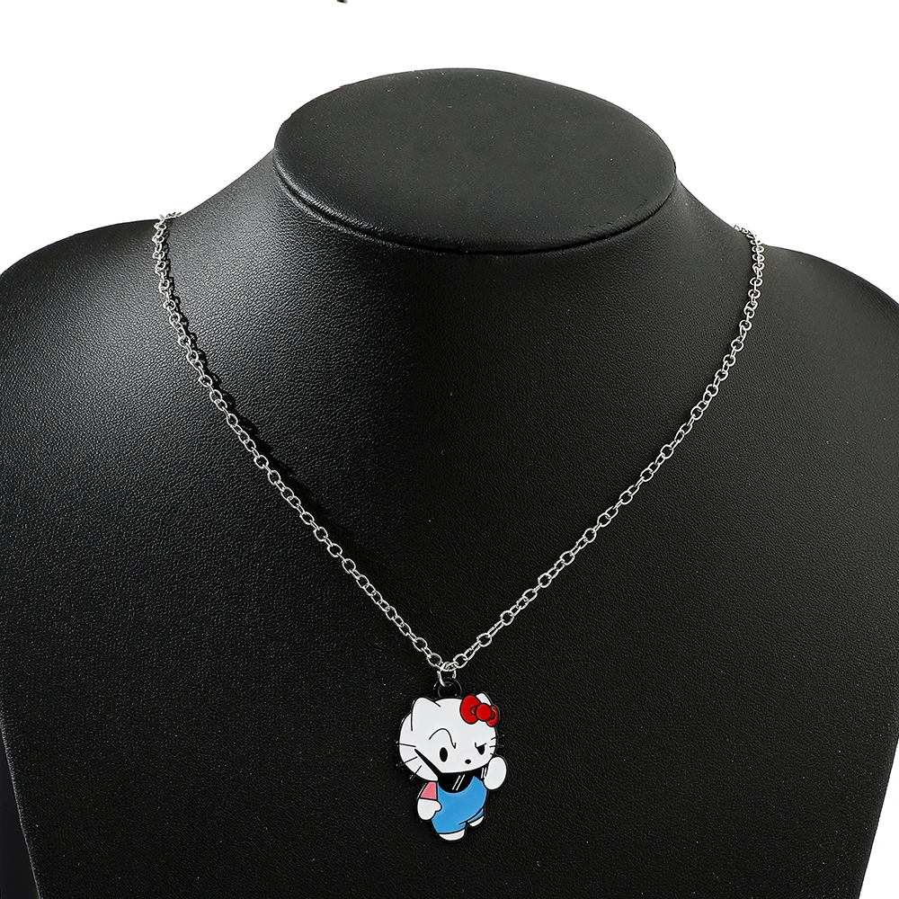 Kawaii Sanrio Hello Kitty Cartoon Necklace Sweet Girls Neck Chain Personalised Cool Handsome Style Necklace Gift