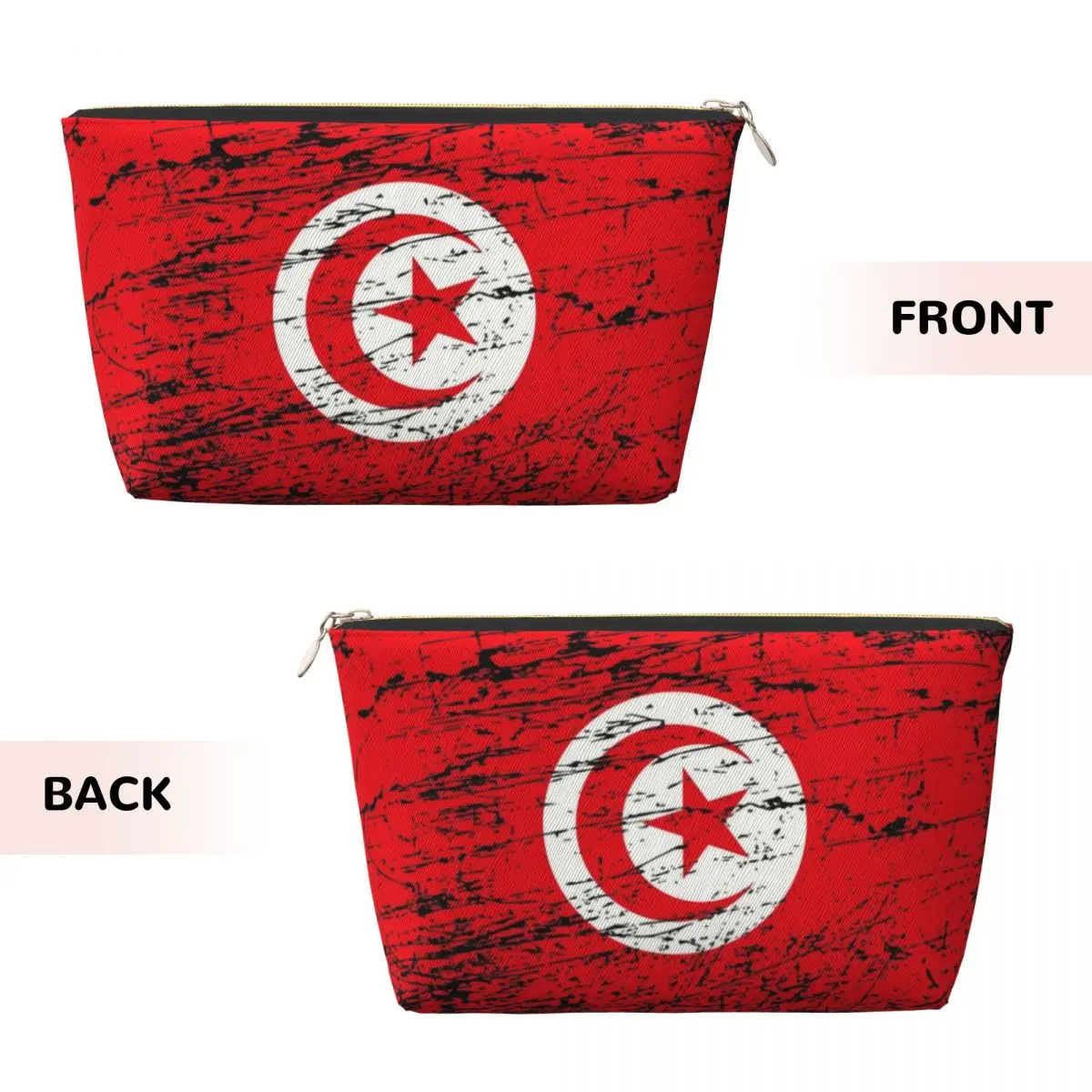 Custom Vintage Tunisian Flag Makeup Bag for Women Travel Cosmetic Organizer Fashion Tunisia Patriot Storage Toiletry Bags