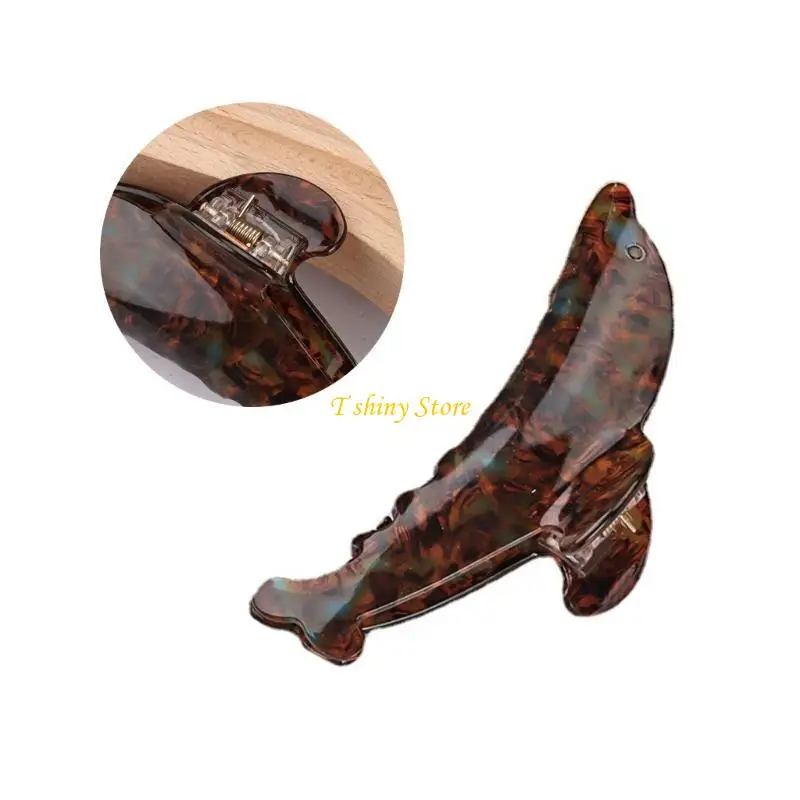 

N58F Elegant Dolphin Woman Ponytail Hair Clip Delicate Jaw Clip Non-slip Shower Wash Face Hair Accessories