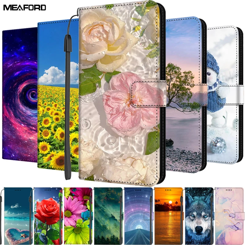 Funda de cuero con tapa para Xiaomi Redmi Note 8 Pro, funda con flores para Note 5, Note 7, funda con soporte para tarjetas y libros, funda para teléfono Redmi A1 Plus
