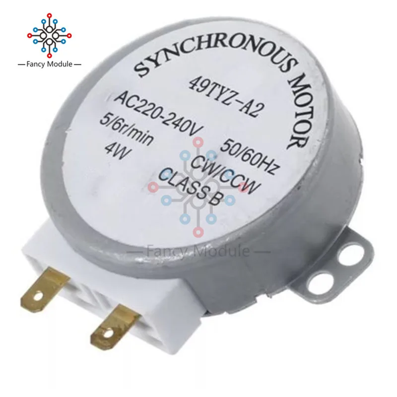 1Pcs Microwave Motor Turntable Turn Plate CW/CCW Class B 4W 50/60Hz AC 220-240V Rotary Table Synchronous Motor 49TYZ-A2