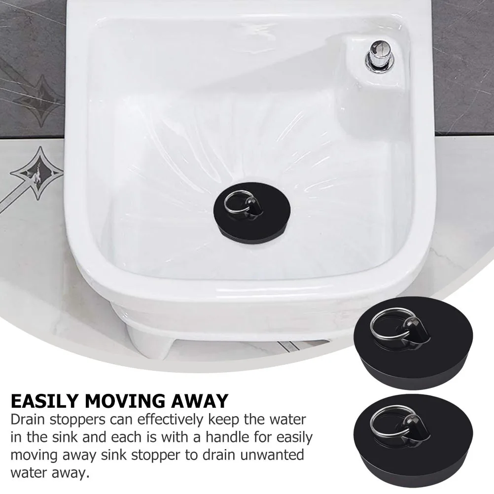 

2 pcs Drain Stoppers Pvc Sink Stopper For Bathroom Bathtub Laundry Sink Tub Shower Hair Catcher Household Plumbing Supplies