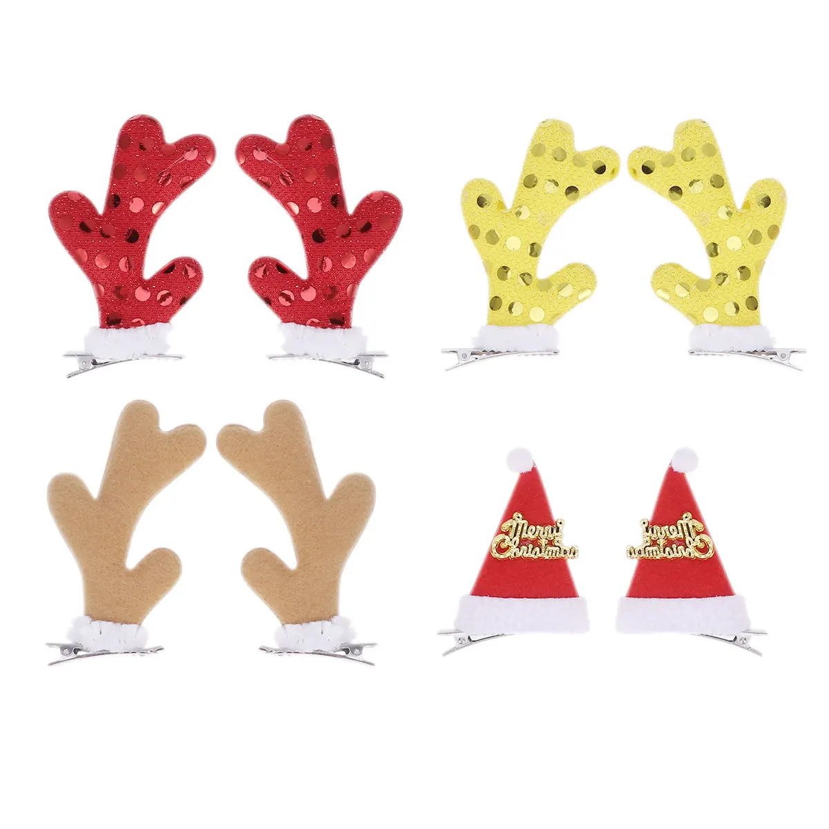 

8Pcs Girls Hair Clips Women Barrettes Christmas Metal Sequins Pins Bright Colors Environmental Material Perfect Gift Party
