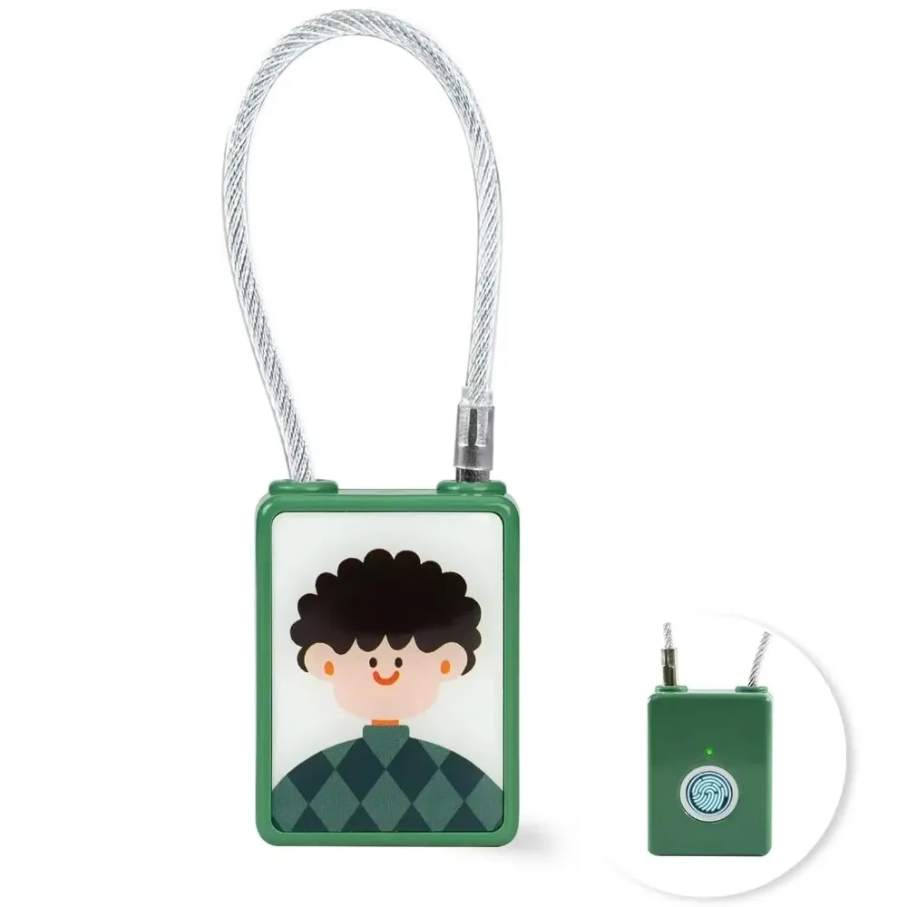 

Waterproof Fingerprint Padlock Flexible Steel Rope Anti-Cut Smart Biometric Padlock Durable Design Soft Steel Rope