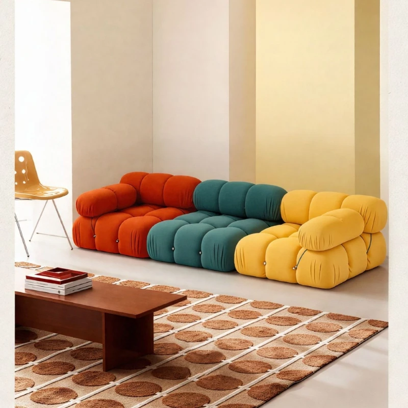 

Minimalist replica classic dopamine module sofa living room free combination square lamb wool sofa designer