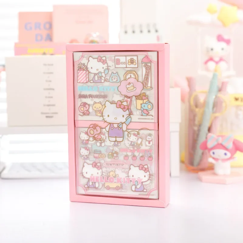 50PCS Sanrio Hello Kitty Sticker Set Miniso Anime Cartoon Cute Kuromi Cinnamoroll My Melody Kawaii Fashion Girls Holiday Gifts