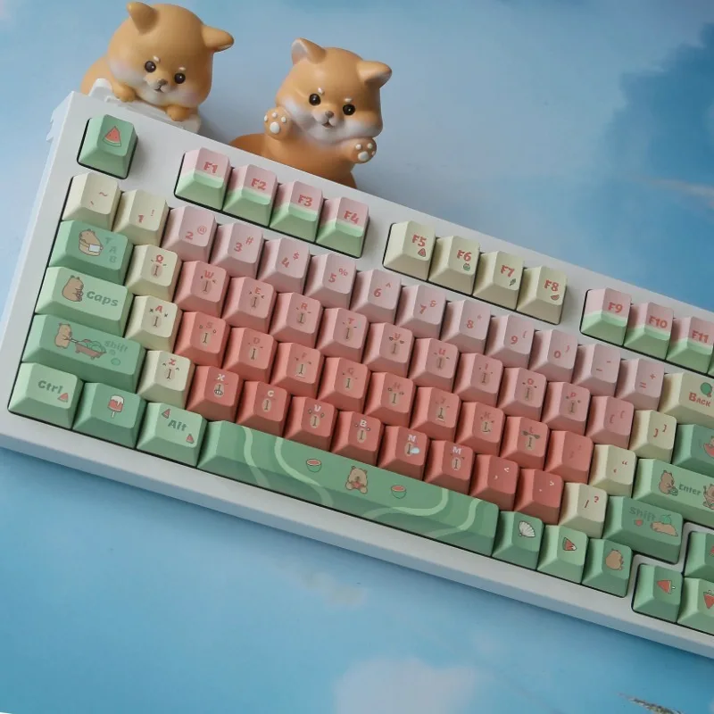 Imagem -02 - Cereja Perfil Keycaps Grupo Acessórios Teclado Mecânico Mifuny Capybara Melancia Tema Sublimação Pbt Qx3