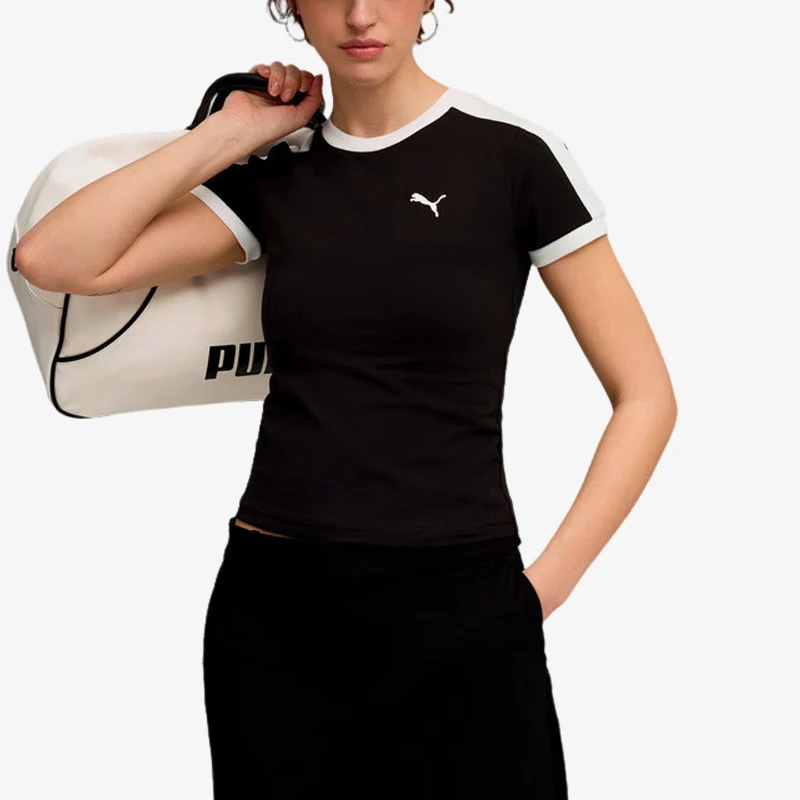 

Женская футболка Puma T7 Slim, дышащая, трикотажная, с круглым вырезом, с короткими рукавами 635876-01