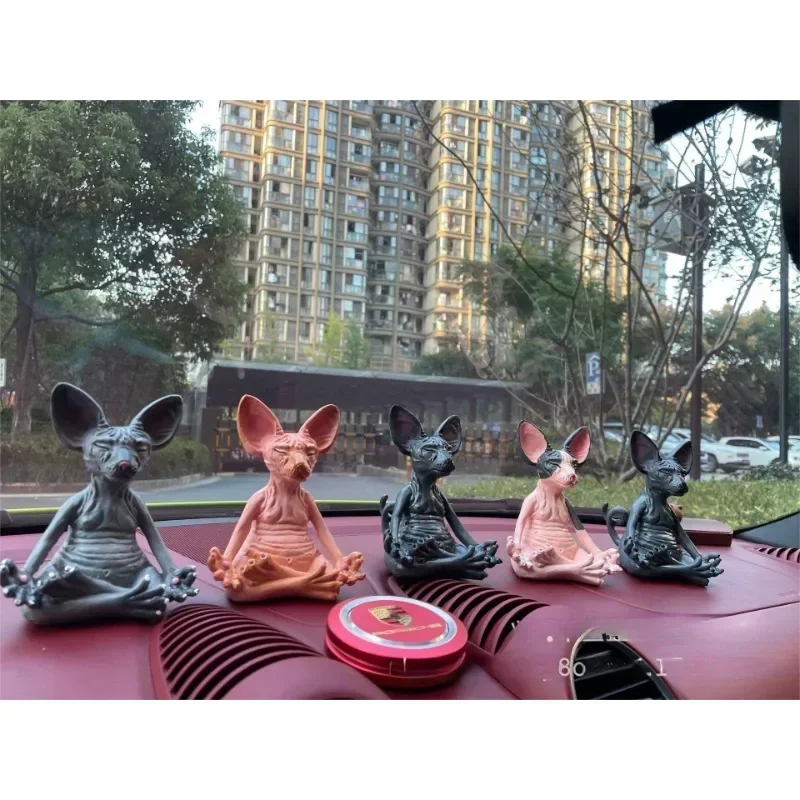 Meditatie Yoga Happy Cat Grillige Boeddha Sphinx Kat Beeldje Art Deco Sculptuur Outdoor Tuin Standbeeld Beeldje Home Decor