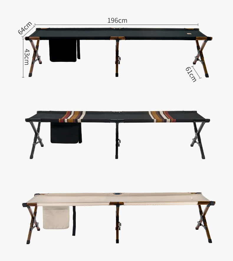 Naturehike XJC03 Outdoor-Klappbett, tragbar, stabil, schnell aufzubauen, Schlafliege, 140 kg Traglast, Picknick-, Reise- und Campingtischbett – Detail 14