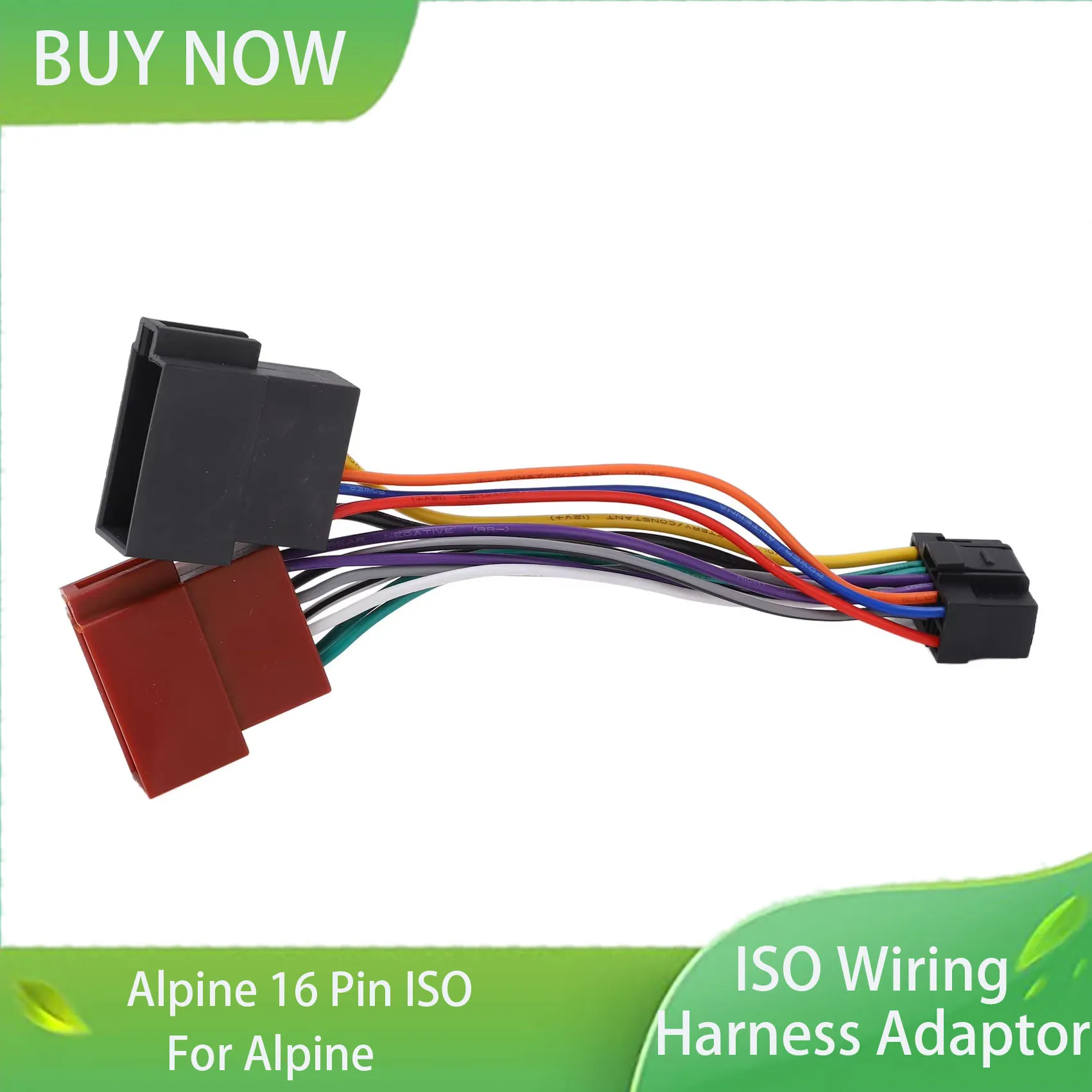 16-контактный разъем ISO, разъем жгута проводов IS, разъем жгута проводов ISO, разъем адаптера 16-контактного автомобильного стереорадио, замена для Alpine 16-контактный разъем ISO, разъем жгута проводов IS, разъем жгута проводов ISO, разъем адаптера 16-контактного автомобильного стереорадио, замена для Alpine