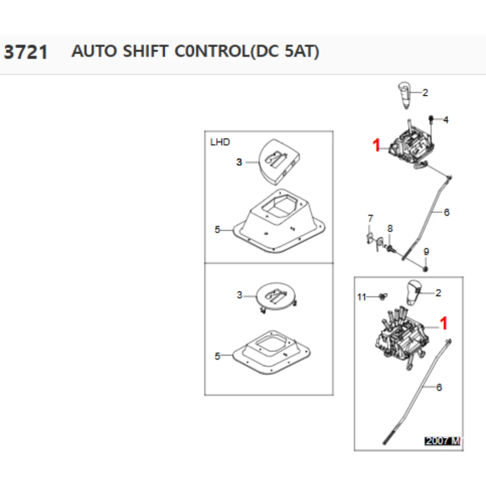 Gear shifting mechanism For SSANGYONG  KYRON  ACTYON 3670032200