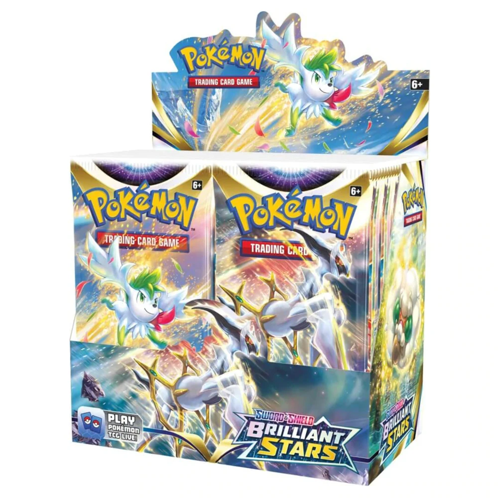 Sword Shield Brilliant Stars TCG Booster Box English Trading Cards Anime Collection Shaymin Arceus Gifts Toy for Kids Boys Girls