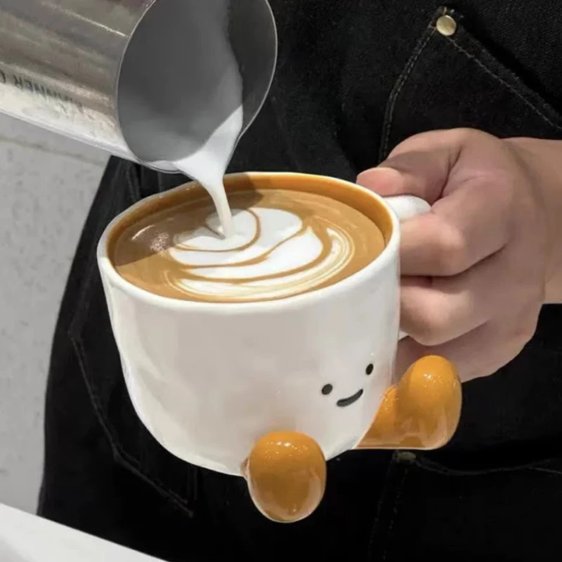 Mug Keramik Kawaii Cangkir Kopi Minat Dispenser Air Lucu Aksesori Dapur Mug Susu Dekorasi Rumah Bernilai Tinggi Hadiah Liburan