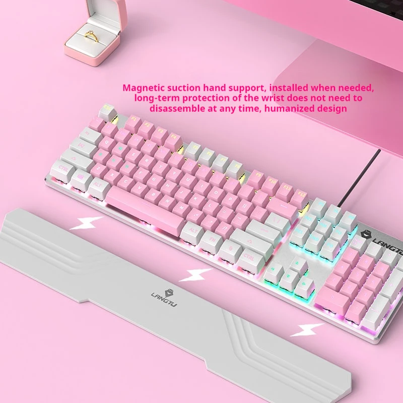 G700 Mechanical Keyboard Wired 104 Key Dual Color Backlight Pluggable Shaft Handheld Gaming Office Computer Peripherals