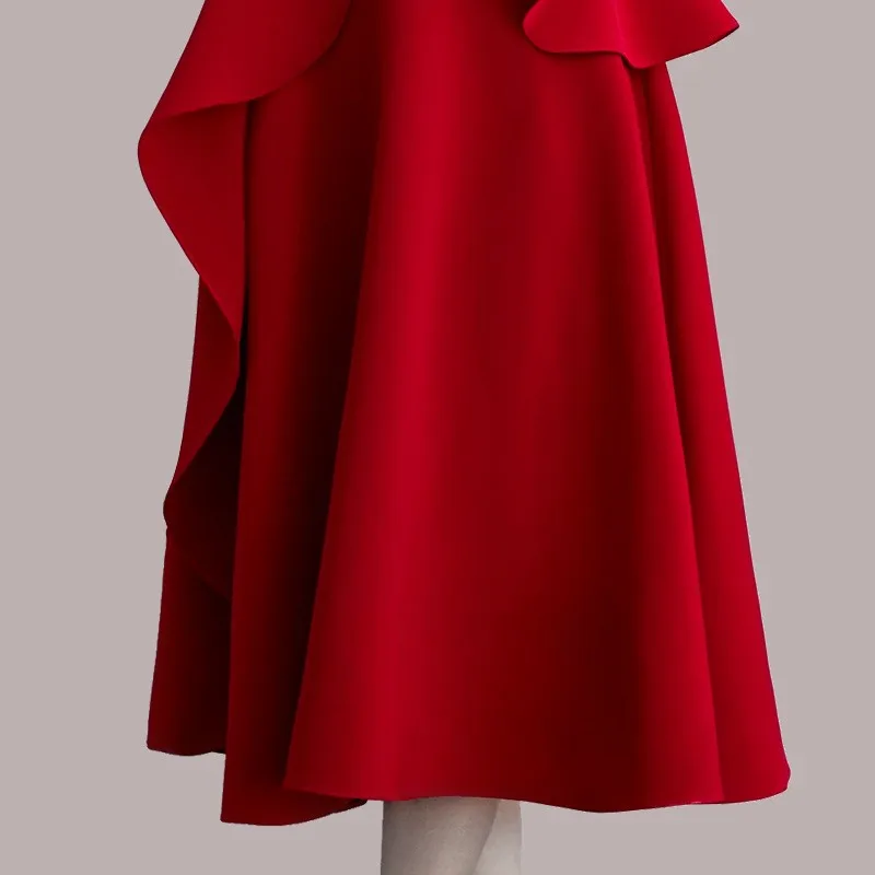 Retro dames Dr Slim Fit Svel hoge taille A-lijn lang Dr Ele Sle zomer nieuwe collectie Busin Casual