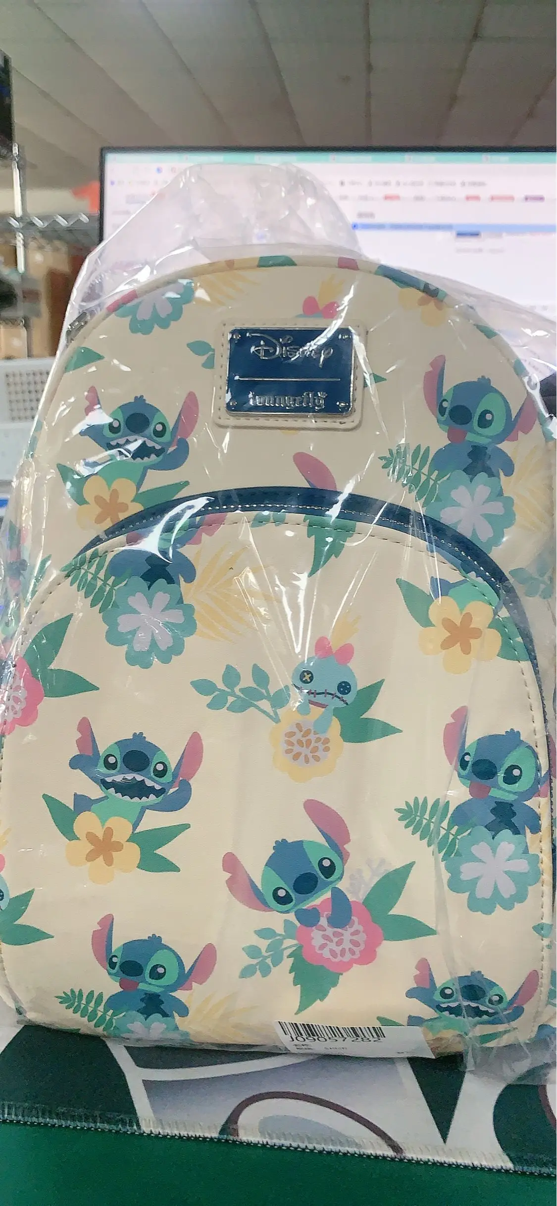 Disney Stitch Loungefly Cartoon Backpack Stitch Pu Skin Backpack Cute Cartoon Schoolbag For Elementary School Kids Birthday Gift