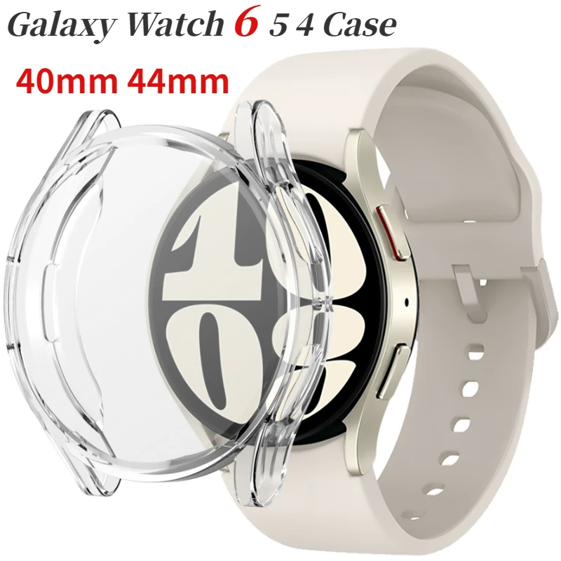 

Soft TPU Full Case For Samsung Galaxy Watch 6/5/4 40mm 44mm Glass Anti-falling Protective Shell For Galaxy Watch 4/5/6 Cover Kit