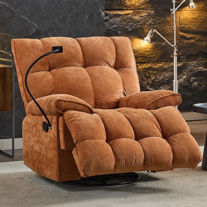 Single sofa living room fabric massage multi-functional rocking chair electric sleepable reclining space sofa lazy chair