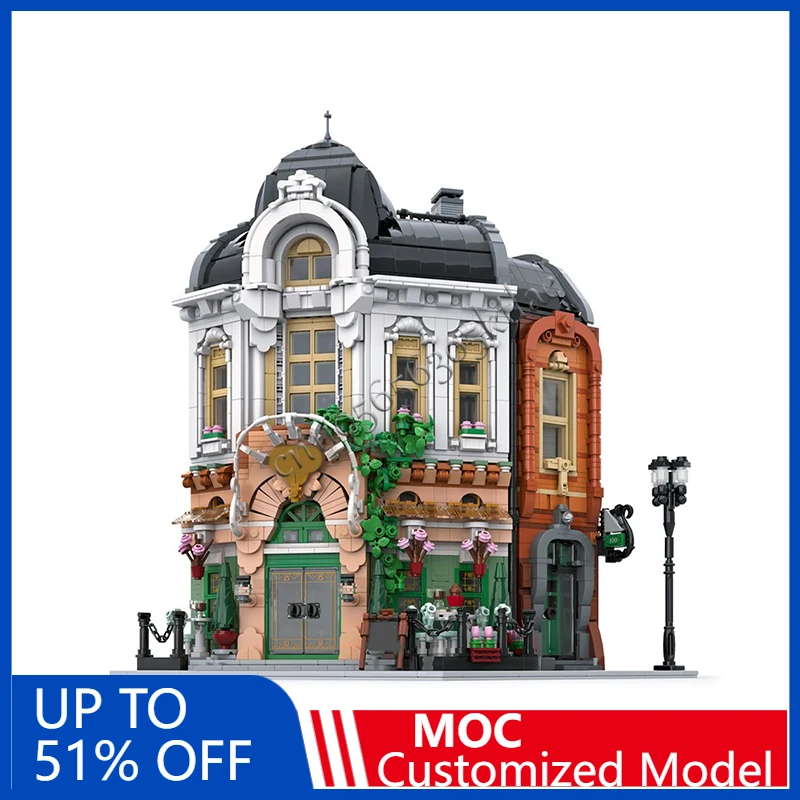 4412 PCS City Engineering Cafe Fleur MOC Customize Modular Building Block Kids Design Model Educational DIY Assembly Toy Gift