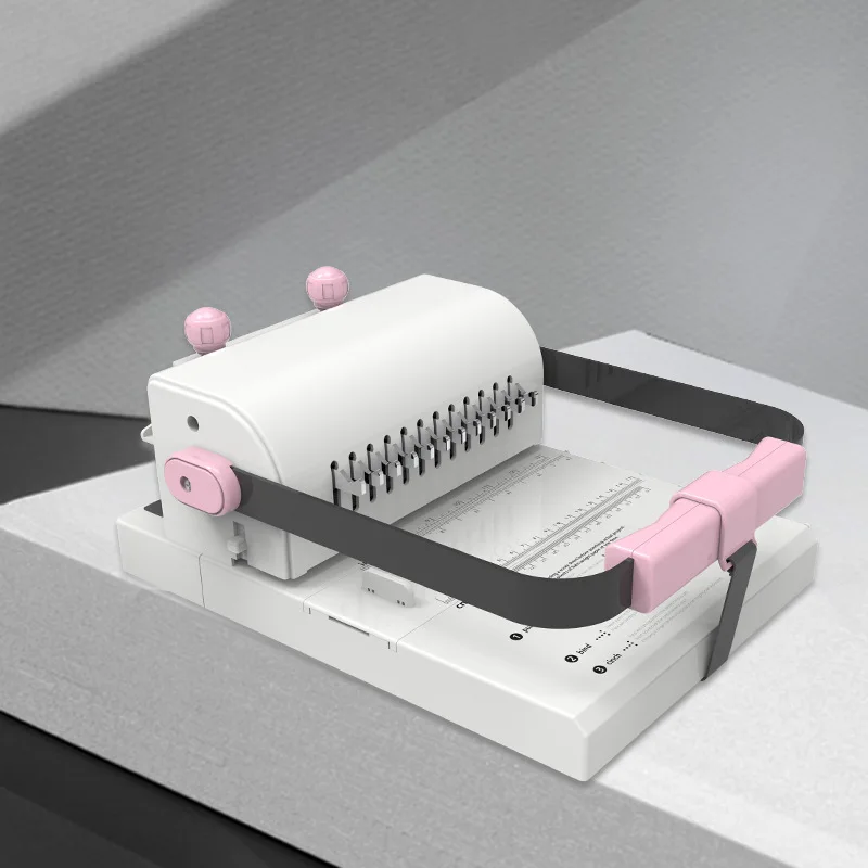 Full Pull Knife 12-Hole Round Hole Binder Portable Dual Coil Binding Machine Manual Paper Puncher for Notebook DIYOffice Binding