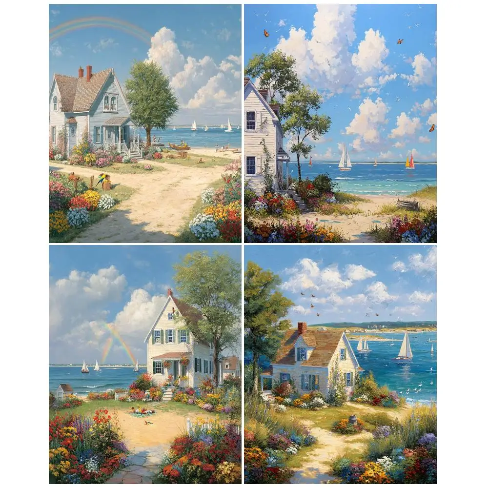 GATYZTORY Paint By Numbers Adults Crafts Markers By Numbers Village Scenery Interior Wall Art Picture Pictures By Numbers