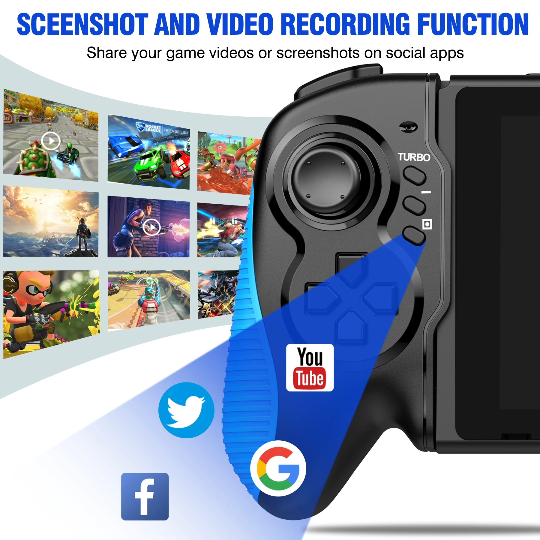 Mando de mano para Nintendo Switch, Joypad de vibración de doble Motor, giroscopio de 6 ejes incorporado