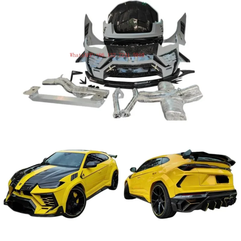 Forged Carbon Fiber Body Kit, Front Bumper Fender Side Skirts Engine Hood
