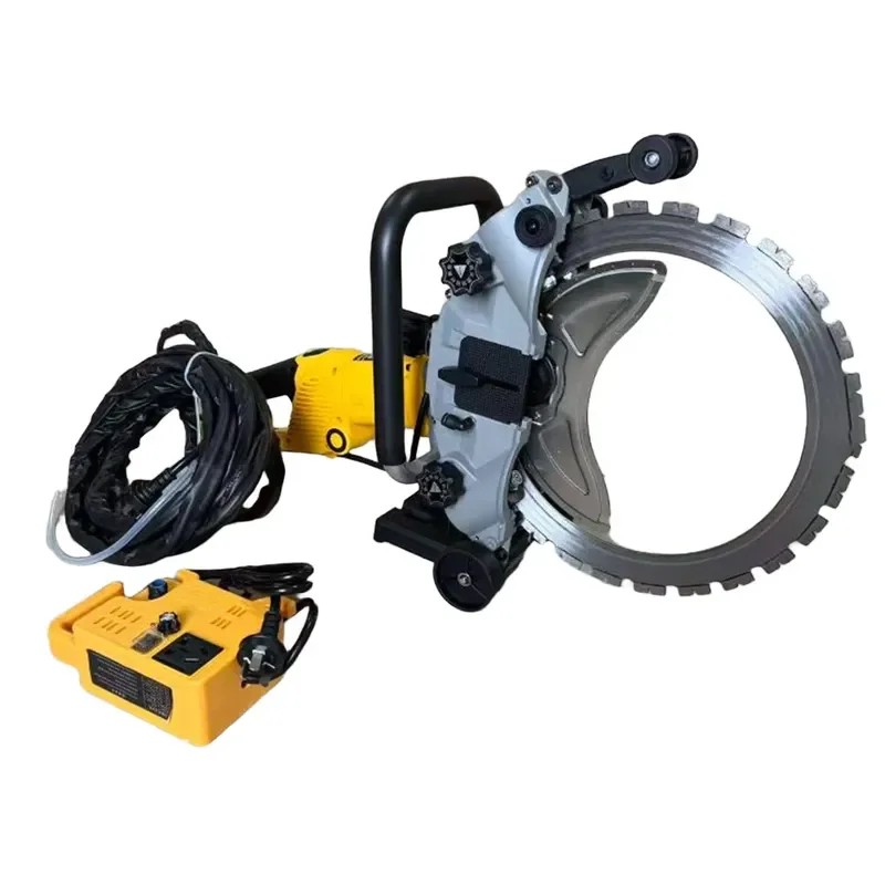 Electric Handheld Concrete Cutter 350mm Zero Emission Corded Power Cutter High Power Masonry Saw for Indoor Renovation Work