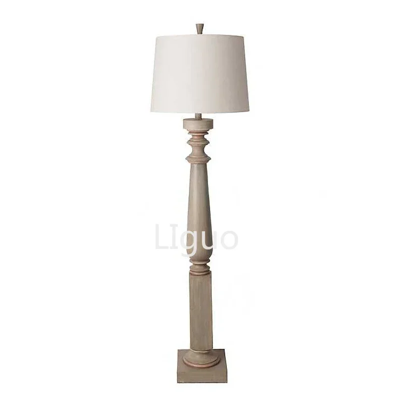 American country wood art retro floor lamp bedroom bedside living room personality creative floor lamp