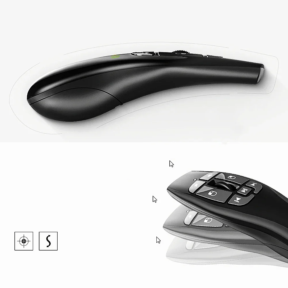 F9 Mini Wireless Air Flying Mouse 2.4GHz Ergonomic Palm-Sized Remote Control for Multimedia Somatosensory Use in Wedding Speech