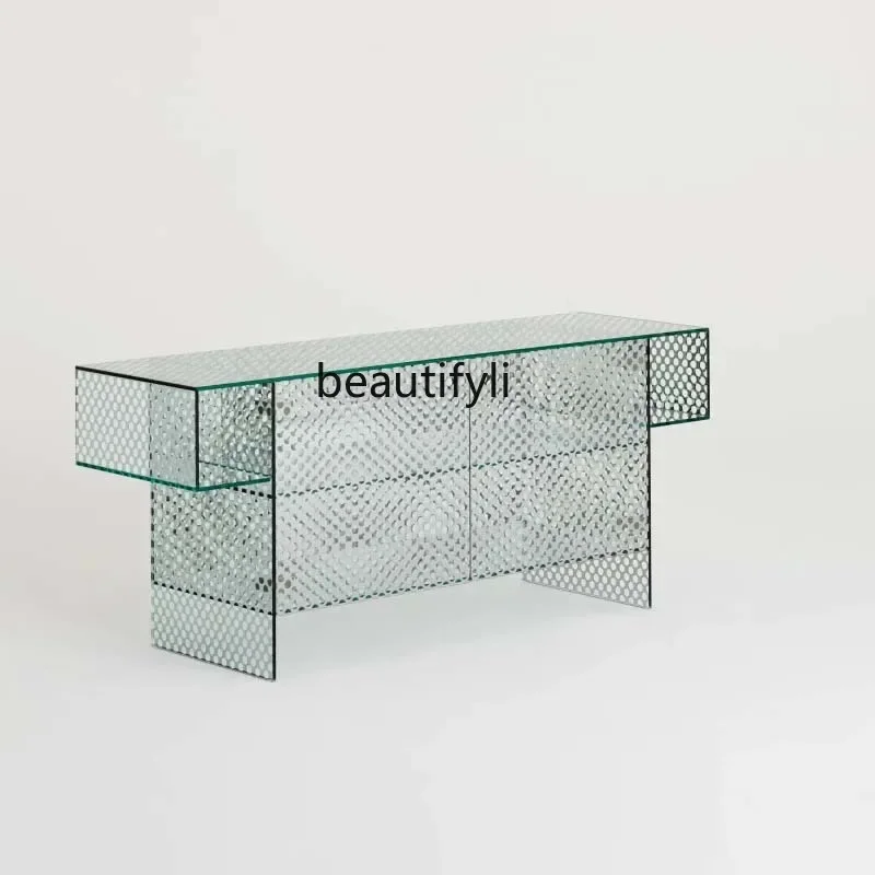 

X188 Italian Honeycomb Tea Table Creative and Slightly Luxury Lattice Living Room Tempered Glass Coffee Table