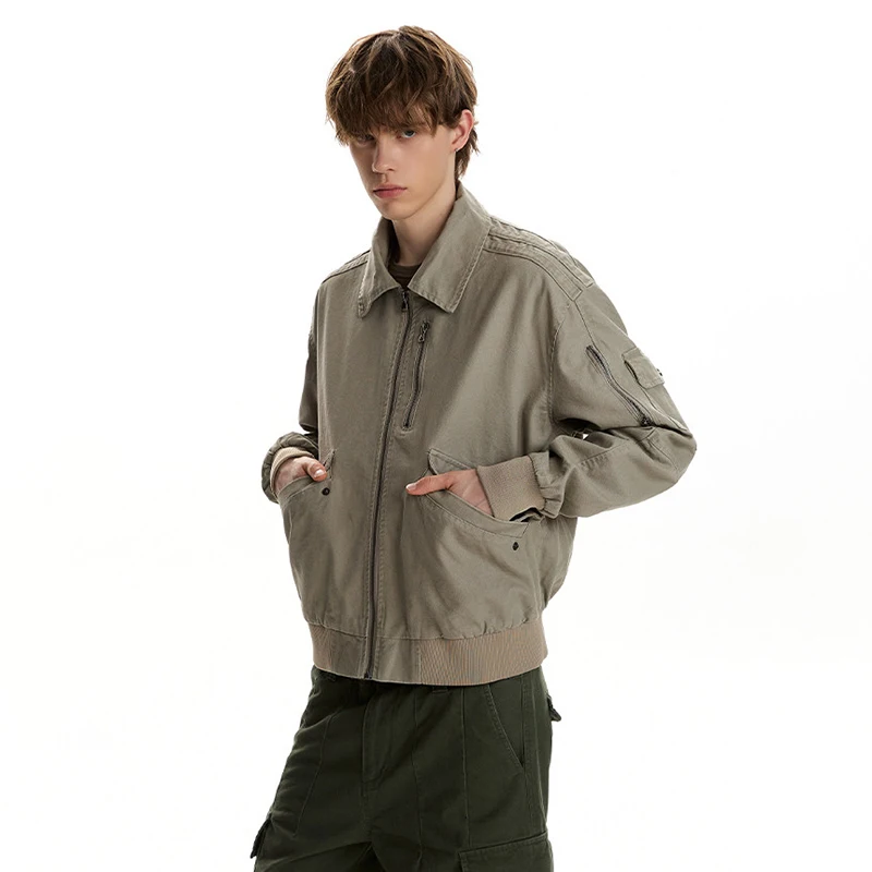 LUZHEN 2026 Autumn Fashion Big Multi Pockets Design Solid Color Casual Jacket Men's Original Handsome High Quality Coat JY9247