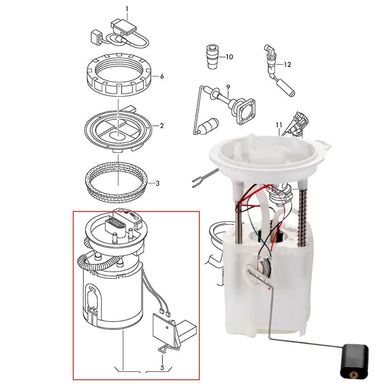 1K0919051AP 1K0919051BG Auto Electronic Fuel Pump Assembly Used For Volkswagen Jetta Golf MK5 MK6 Beetle 2012-2015 Audi A3 S3