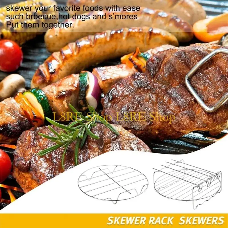 L8RE 6Pcs Air Fryer Accessories Square Cake Bucket Utensils Mould Silicone Mat
