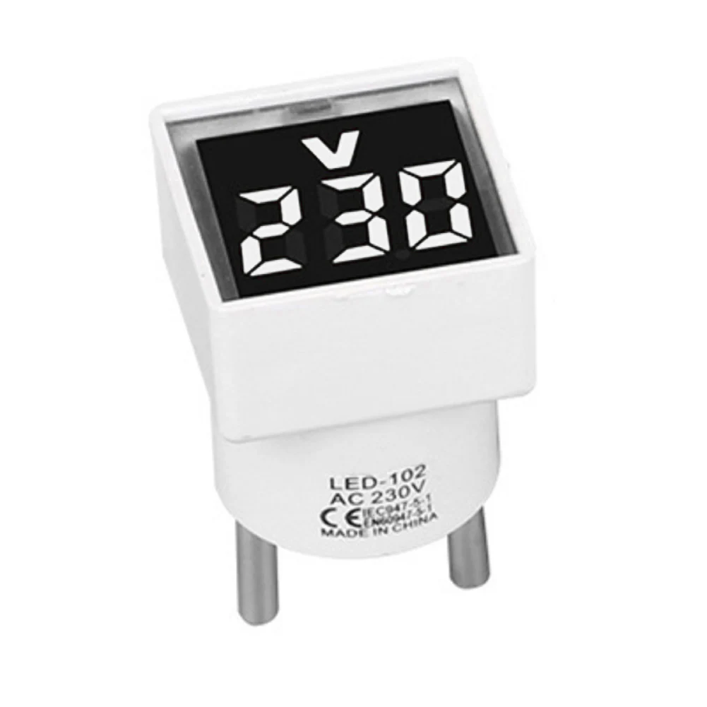 

Square Digital AC Voltmeter Eu Type with White LCD Display for Voltage Monitoring Range 50 to 500VAC for Solar and Generator Use