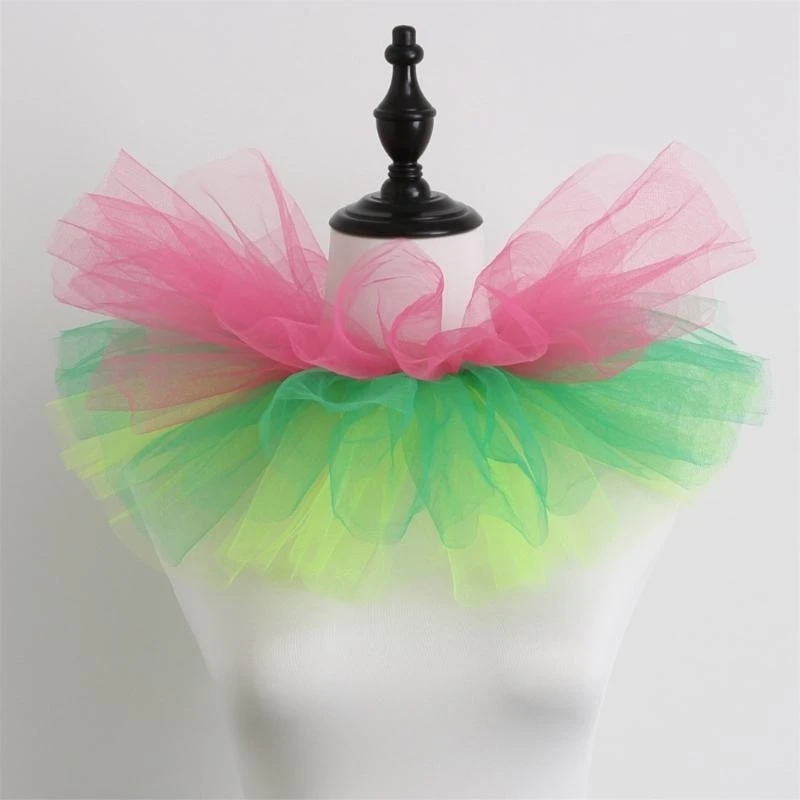 652f Victorian Ruffled Mesh Collar Femmes en tulle