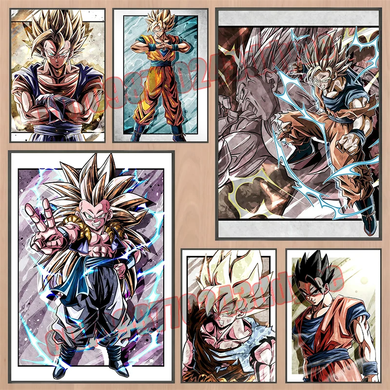 

Anime Peripheral Dragon Ball Vegeta Wukong Poster Colorful Painting Canvas Children's Gifts Family Wall Art Decoration Painting