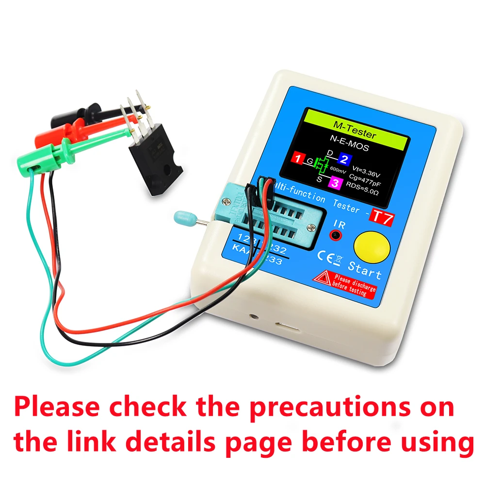 LCR-TC1 LCR-T7 T10H Transistor Tester Multimeter Colorful Display TFT For Diode Triode MOS/PNP/NPN Capacitor Resistor Transistor