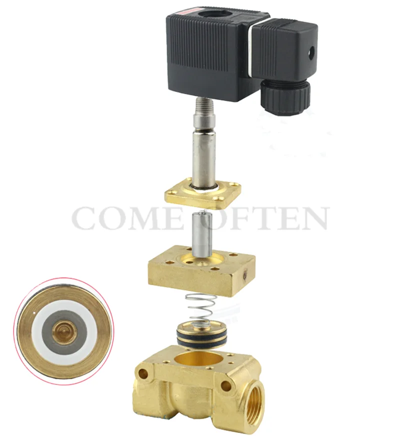 30bar High Pressure High Temperature Solenoid Valve G1/4 G3/8 G1/2  24VDC Orifice 13mm Normally Open Pilot brass valve 52310