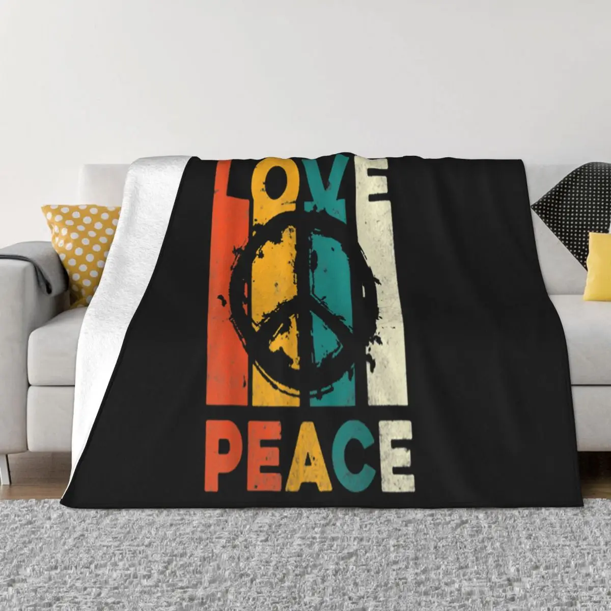 Love Peace Freedom T 60S 70S Tie Dye Hippie Tee Teenage Farmhouse Trend New New Print Latest Throw Blanket