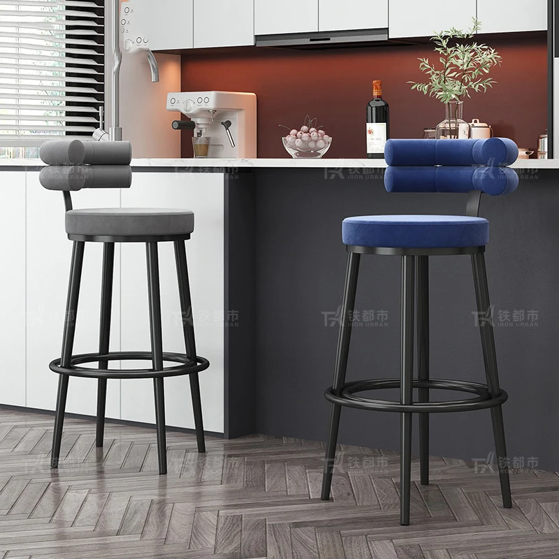 

Modern Bedroom Bar Stools Living Room Barber Kitchen Nordic Reception Luxury Dining Chair Bedroom Bancos De Bar Trendy Furniture