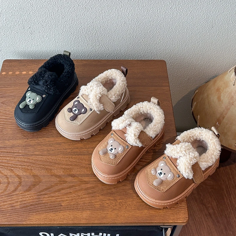 

2025 Winter New Children Casual Cotton Shoes for Girls Fashion Korean Style Soft Bottom Anti-slippery Versatile Cute Warm Shoes