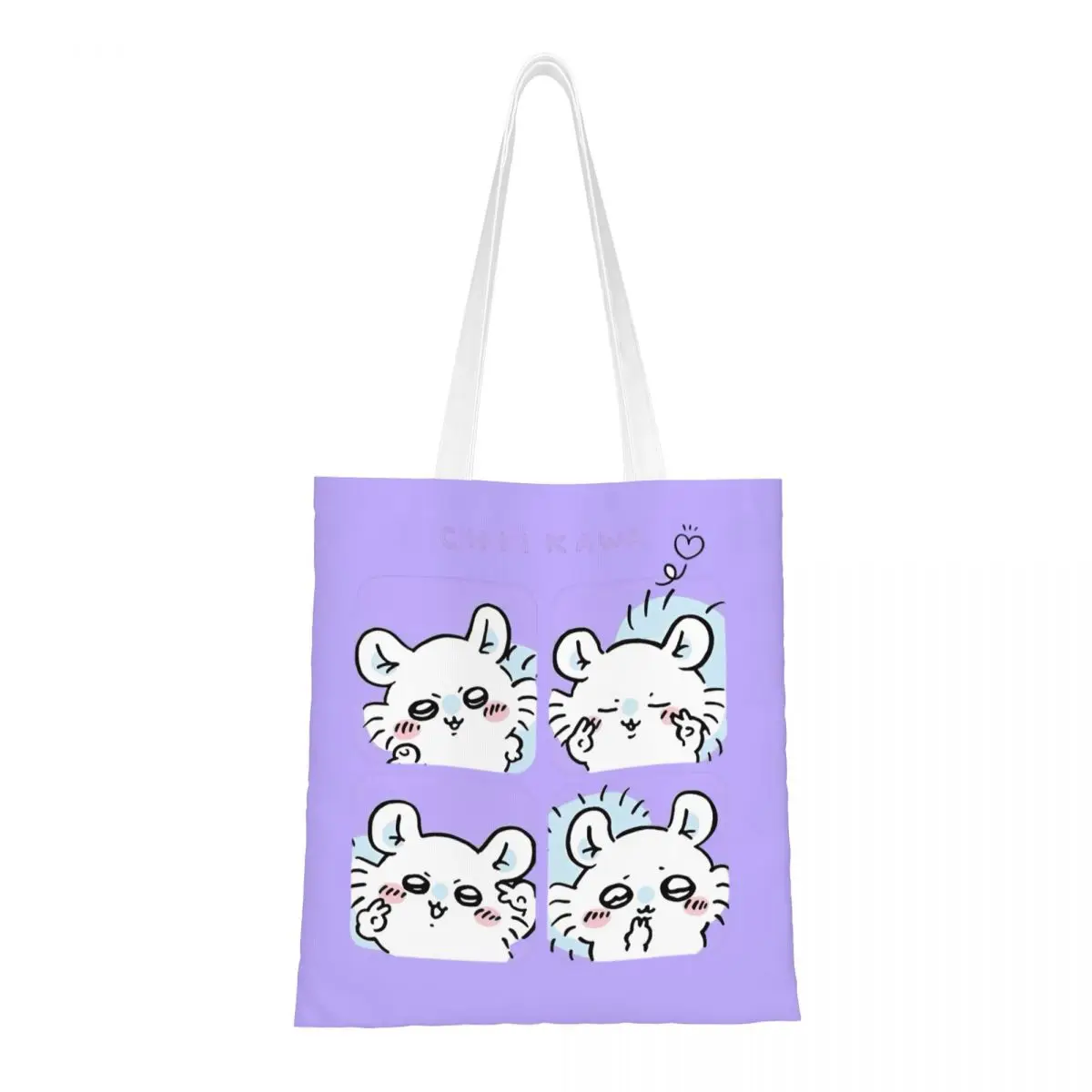 

Cute Chiikawa Happy Days Canvas Tote Bag Fashion Large Capacity Shopping Bag for Women School Bags