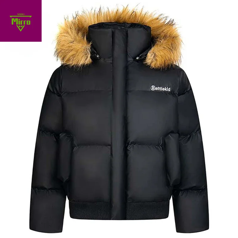 

Мужские зимние куртки, утепленные парки с меховым воротником, пальто, уличная одежда в стиле Харадзюку, хип-хоп, большие стеганые куртки, верхняя одежда