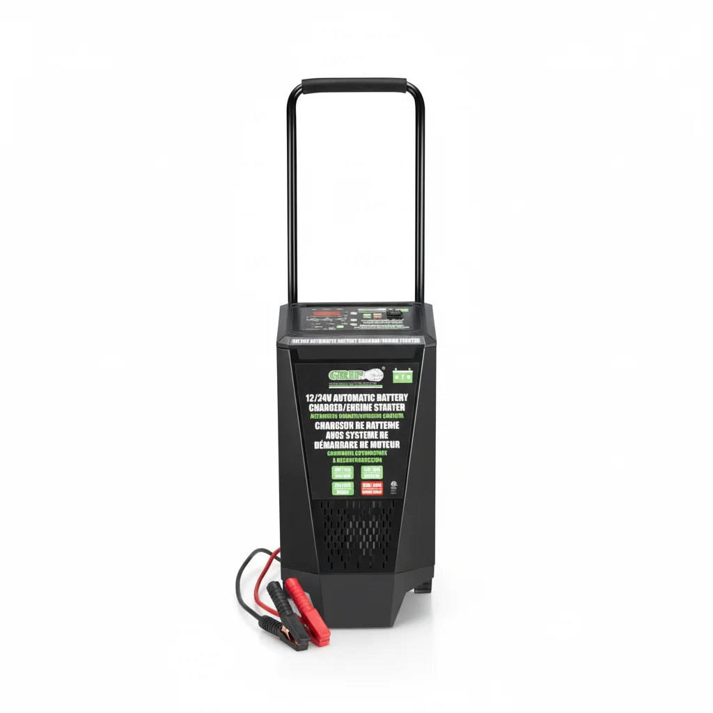 Portable 12V/24V Plug-in Car Battery Charger with 110V Input Universal for Lead Acid Batteries